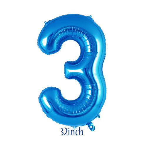 32 inch Blue Number 3 Foil Balloon