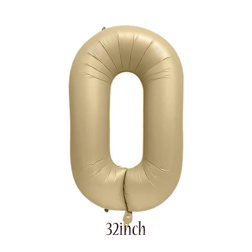 32 inch Caramel Foil Number 0 Balloon
