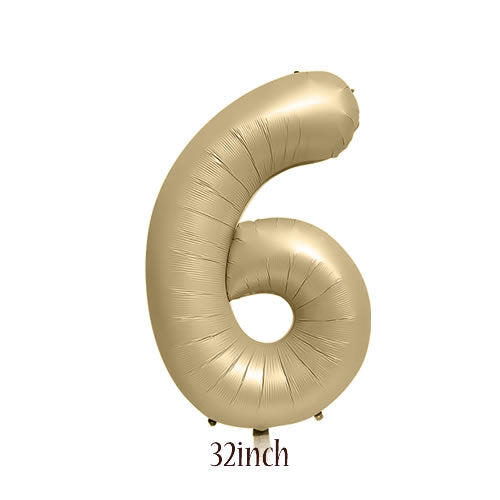 32 inch Caramel Foil Number 6 Balloon