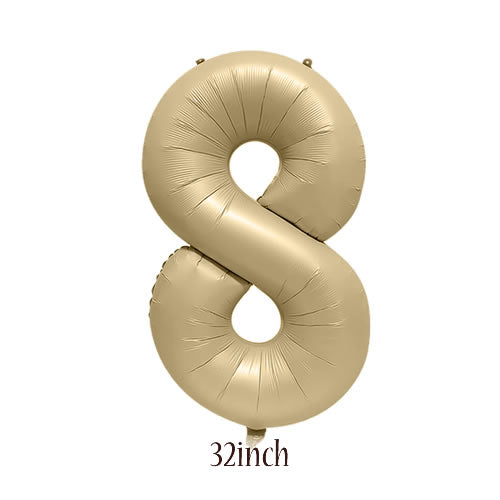 32 inch Caramel Foil Number 8 Balloon