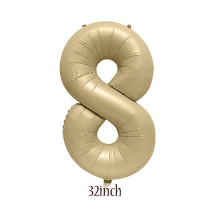 32 inch Caramel Foil Number 8 Balloon
