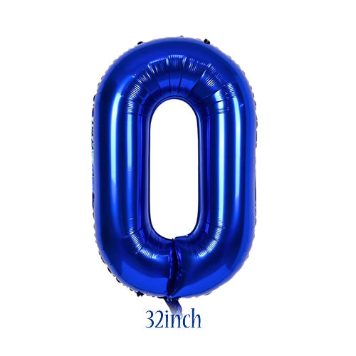 32 inch Dark Blue Number 0 Foil Balloon