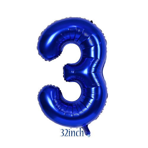 32 inch Dark Blue Number 3 Foil Balloon