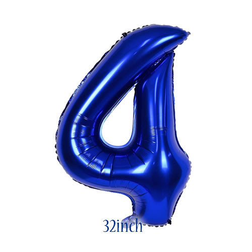 Dark Blue Number 4 Foil Balloon