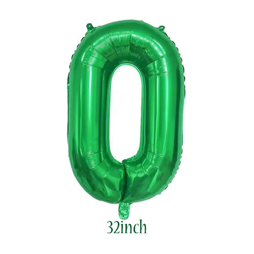 32 inch green foil number 0 balloon