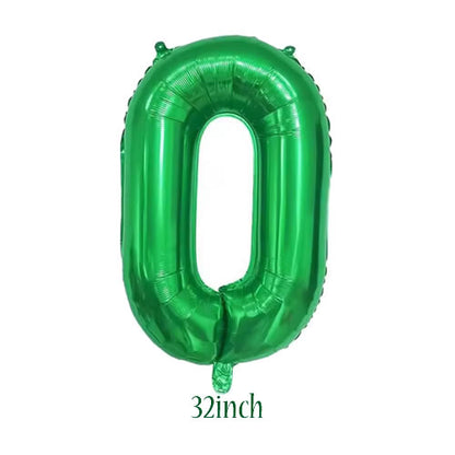 32 inch green foil number 0 balloon