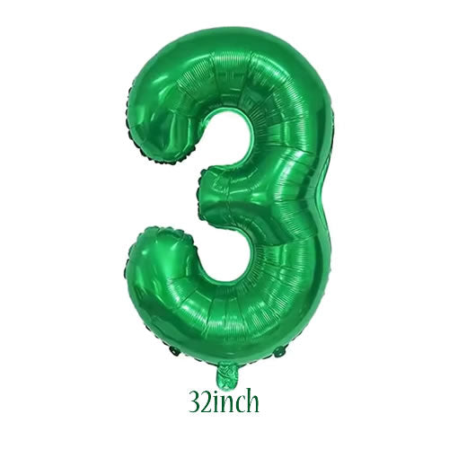 32 inch green foil number 3 balloon