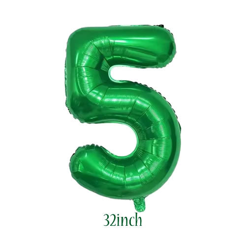32 inch green foil number 5 balloon