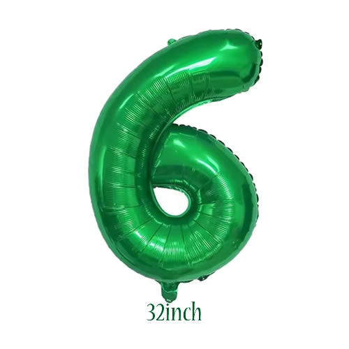 32 inch green foil number 6 balloon