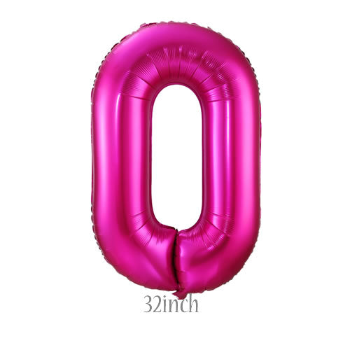 32 inch Hot Pink Number 0 Foil Balloon