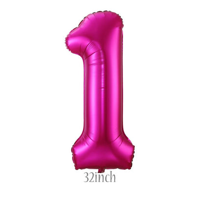 32 inch Hot Pink Number 1 Foil Balloon