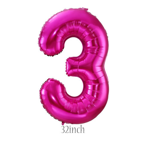 32 inch Hot Pink Number 3 Foil Balloon