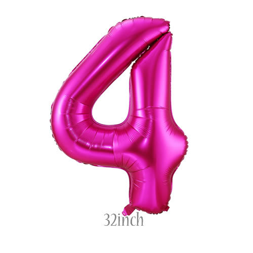 32 inch Hot Pink Number 4 Foil Balloon
