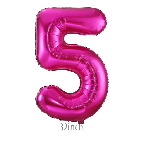 32 inch Hot Pink Number 5 Foil Balloon