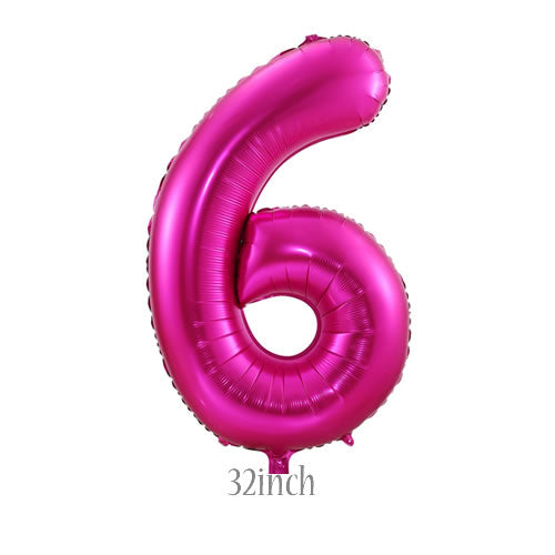 32 inch Hot Pink Number 6 Foil Balloon