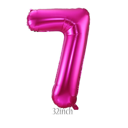 Hot Pink Number 7 Foil Balloon - Mylar Balloon - #7 Hot Pink Foil ...