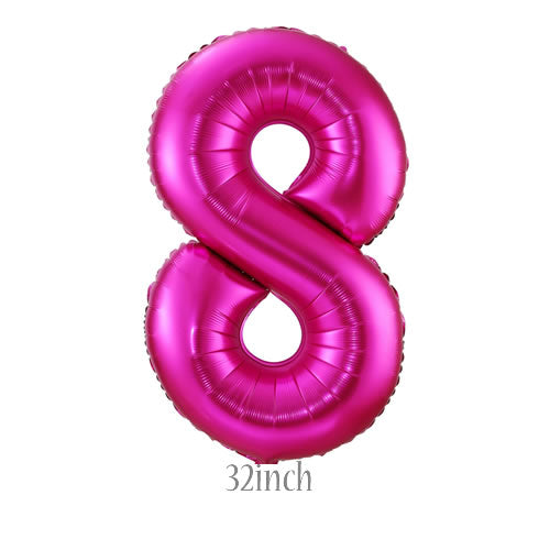 32 inch Hot Pink Number 8 Foil Balloon