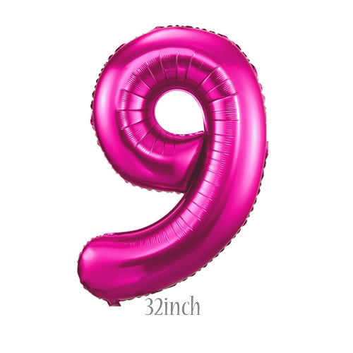 32 inch Hot Pink Number 9 Foil Balloon