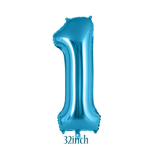 32 inch Light Blue Number 1 Foil Balloon