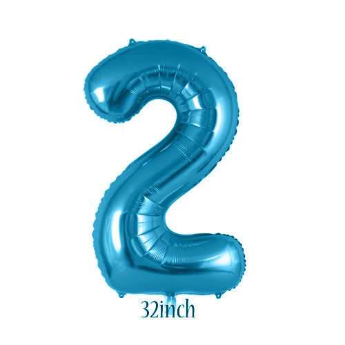 32 inch Light Blue Number 2 Foil Balloon