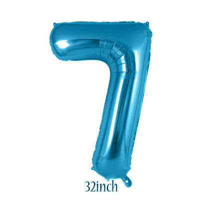 32 inch Light Blue Number 7 Foil Balloon