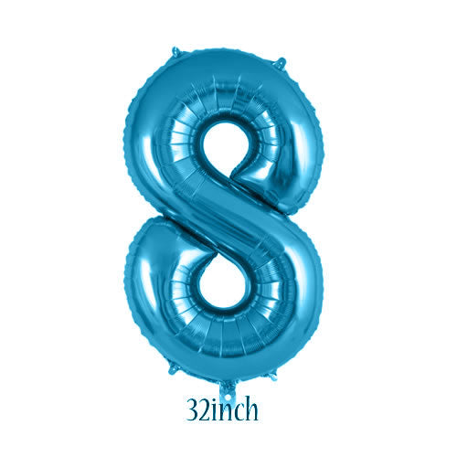 32 inch Light Blue Number 8 Foil Balloon