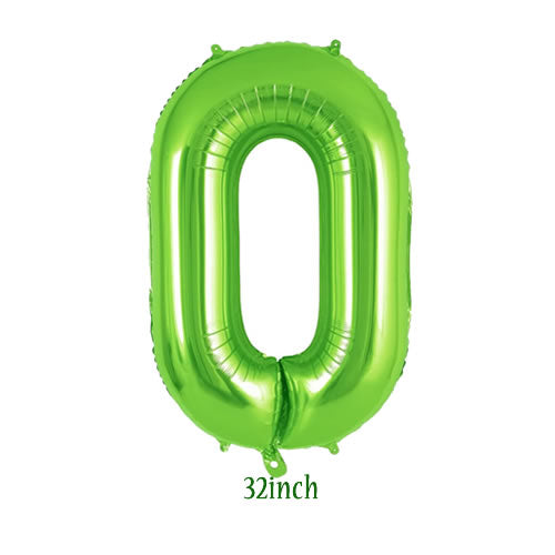 32 inch light green number 0 foil balloon