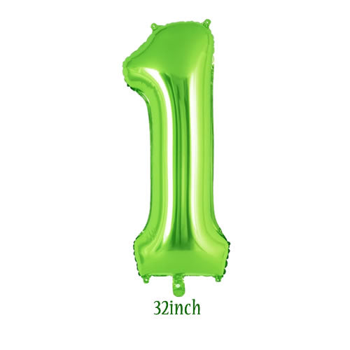 32 inch light green number 1 foil balloon