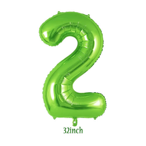 32 inch light green number 2 foil balloon