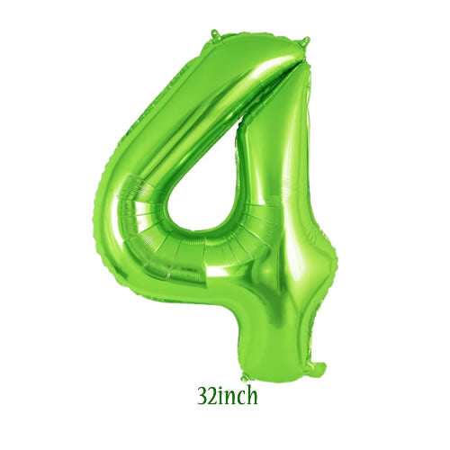 32 inch light green number 4 foil balloon