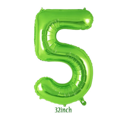 32 inch light green number 5 foil balloon
