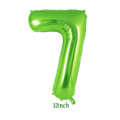 32 inch light green number 7 foil balloon