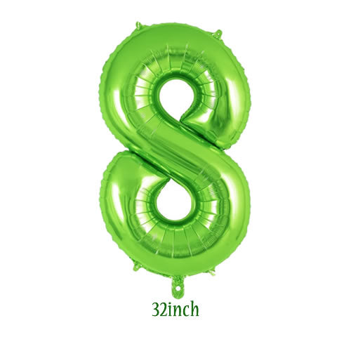 32 inch light green number 8 foil balloon