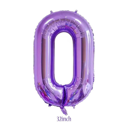32 inch Purple Number 0 Foil Balloon