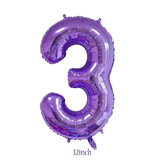 32 inch Purple Number 3 Foil Balloon