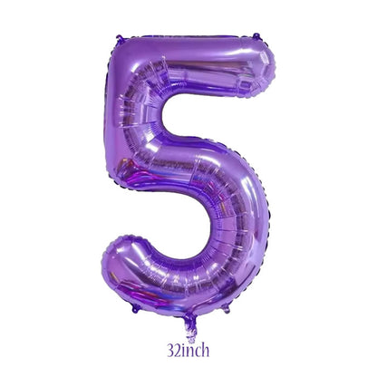 32 inch Purple Number 5 Foil Balloon