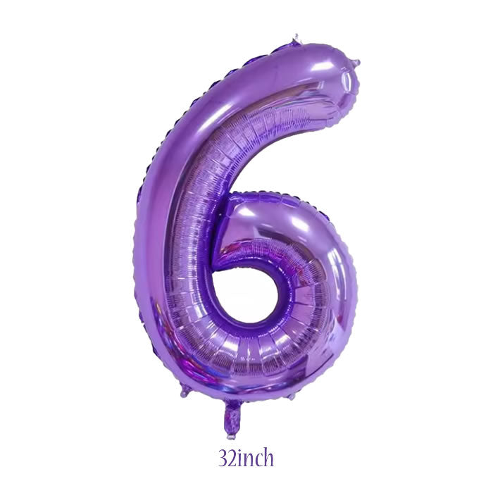 32 inch Purple Number 6 Foil Balloon