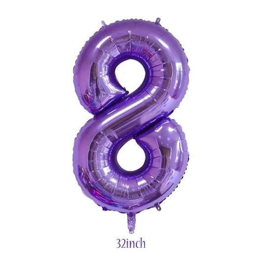32 inch Purple Number 8 Foil Balloon