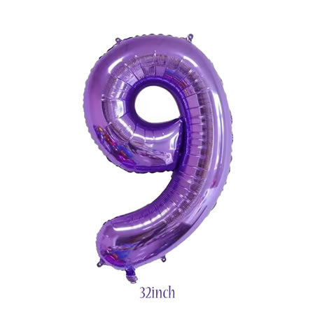 32 inch Purple Number 9 Foil Balloon