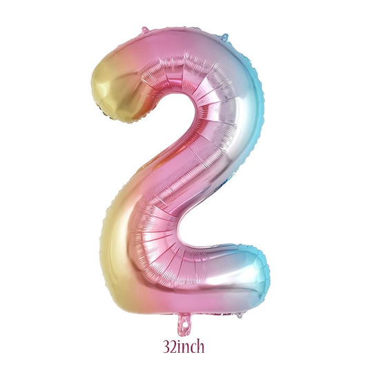 32 inch Rainbow Number 2 Foil Balloon