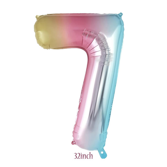 32 inch rainbow number 7 foil balloon