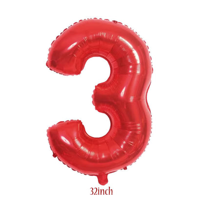 32 inch red number 3 foil balloon