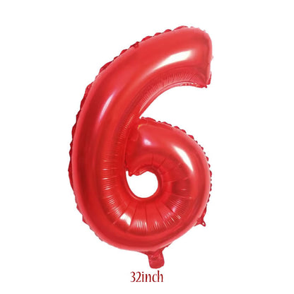 32 inch red number 6 foil balloon