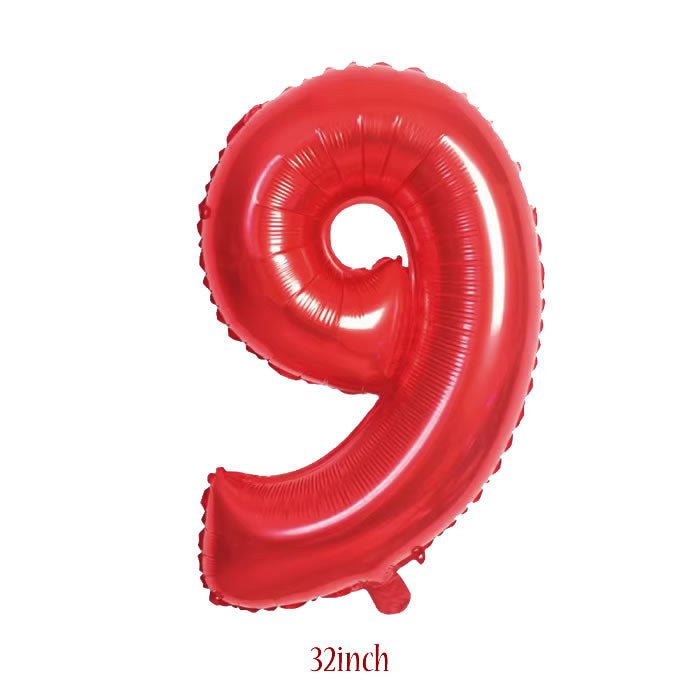 32 inch red number 9 foil balloon