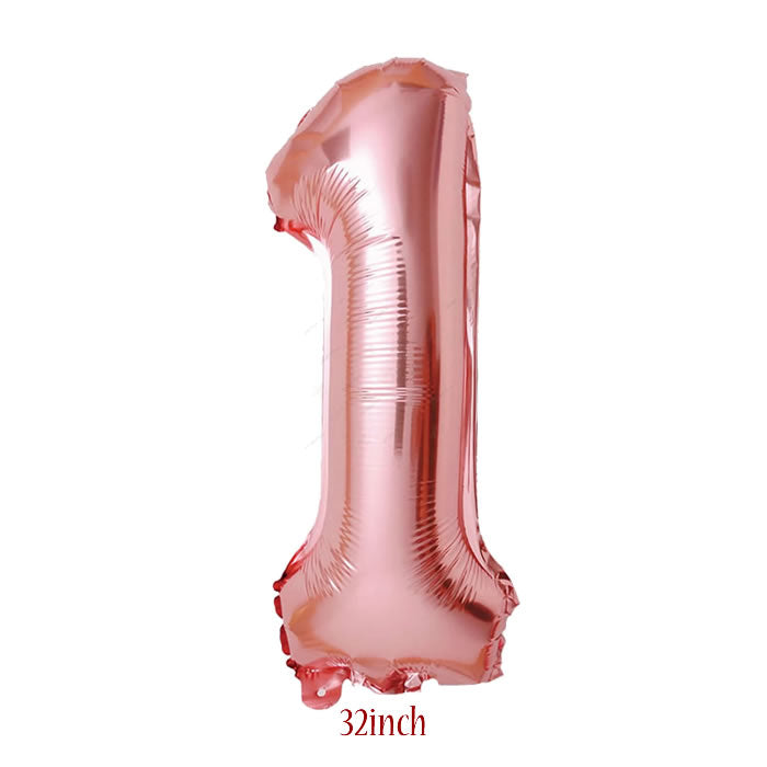 32 inch Rose Gold Number 1 Foil Balloon