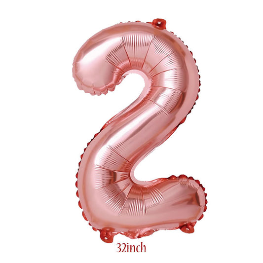 32 inch Rose Gold Number 2 Foil Balloon