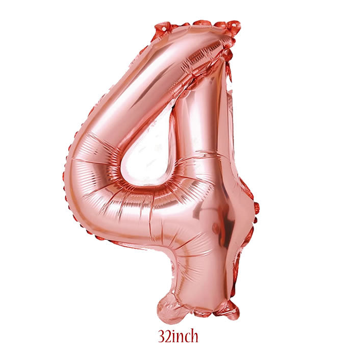 32 inch Rose Gold Number 4 Foil Balloon