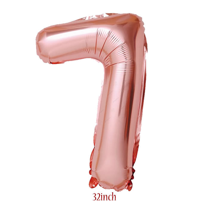 32 inch Rose Gold Number 7 Foil Balloon