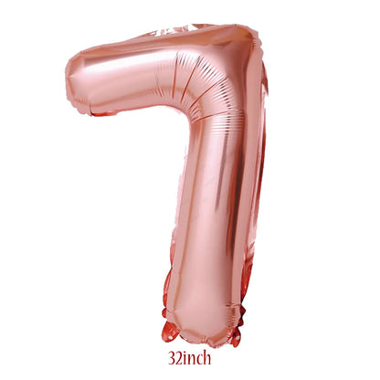 32 inch Rose Gold Number 7 Foil Balloon