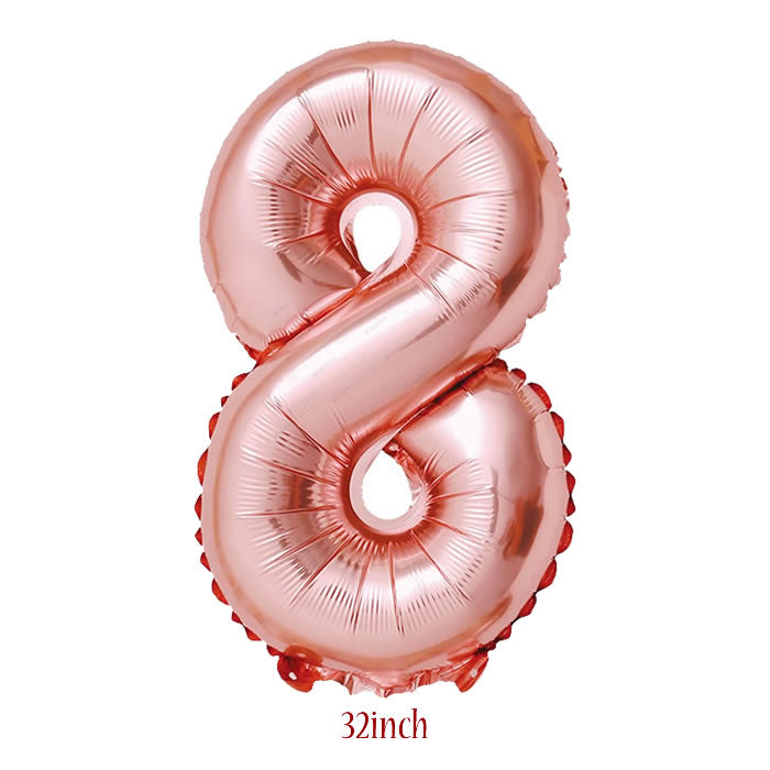 32 inch Rose Gold Number 8 Foil Balloon
